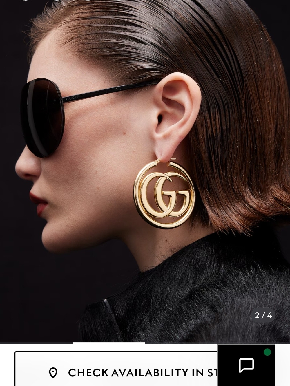 G/ Luxury Brand Gold Interlocking Marmont  GG Hoop Earrings
